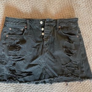 American Eagle distressed denim mini skirt